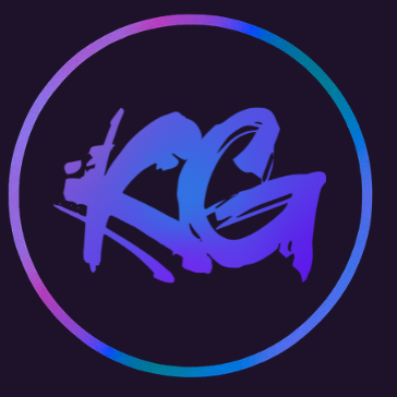 Kunal Gajrani website logo with gradient purple and blue KG initials on black background.